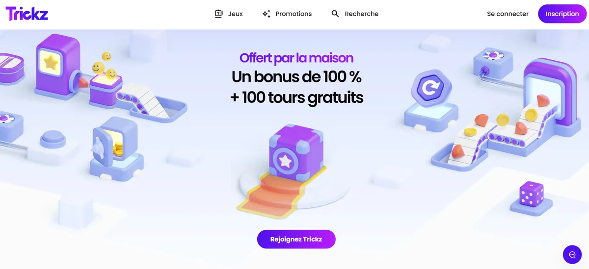 Interface mobile de Trickz, meilleure appli casino mobile